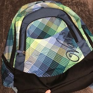 Vans backpack with plaid design